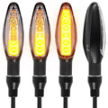 evermotor 4Pcs 12V Led Motorcycle Turn Signals:Yellow Tail Sequential Lights Running Aluminium Alloy Front ebike Indicators with E-mark for Honda,Ktm,Kawasaki,Suzuki