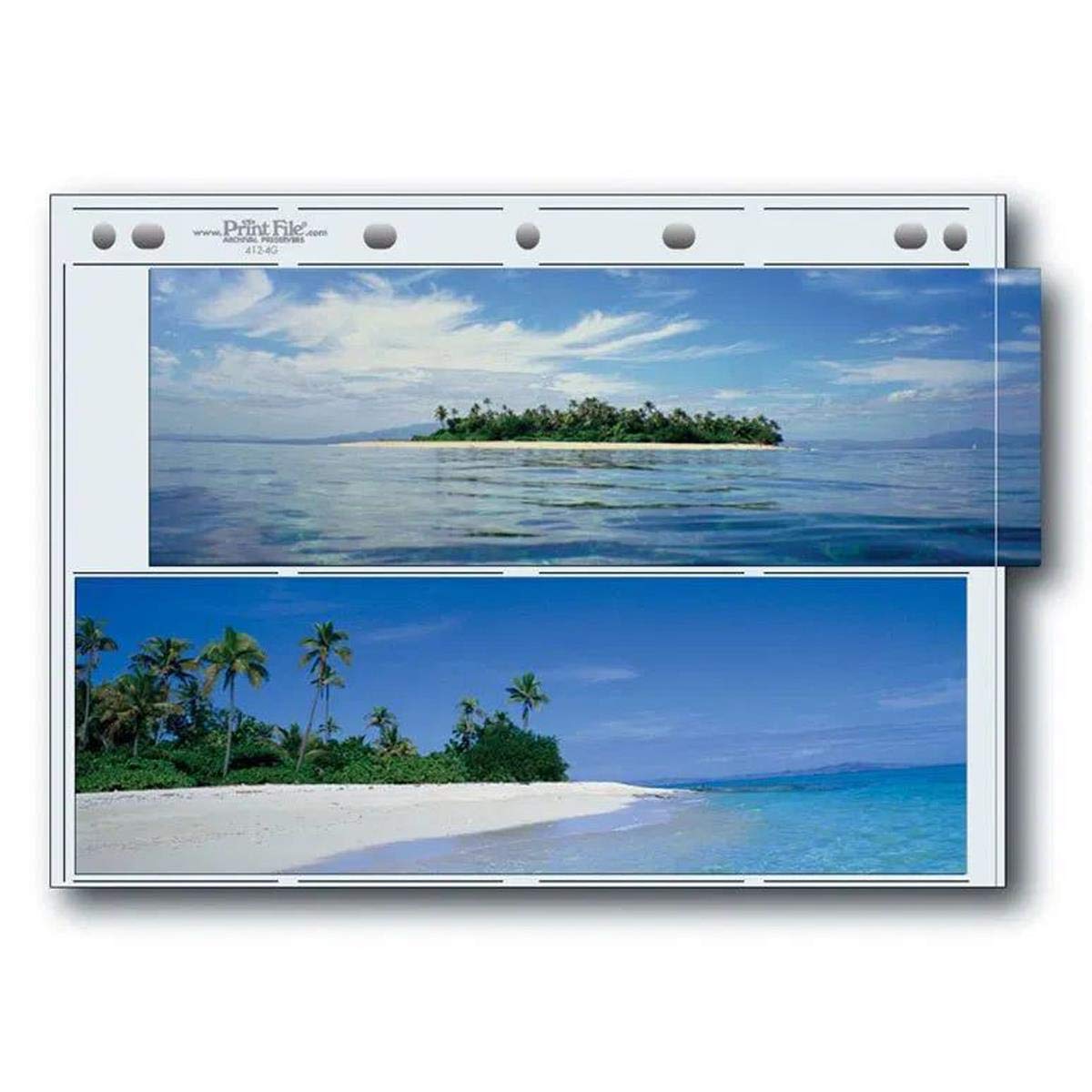 Print File Premium Archival Album Page for Four 4x12Inch APS Prints, 8 mil, 25 Pack, Clear Condition-New