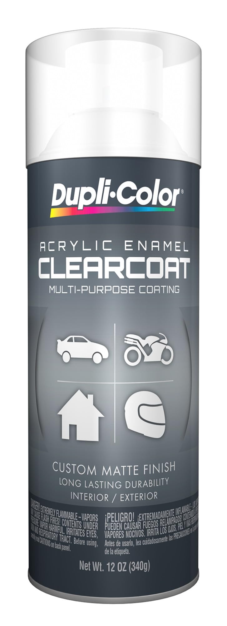 Dupli-Color Multi-Purpose Enamel, Matte, Crystal Clear, 12 oz