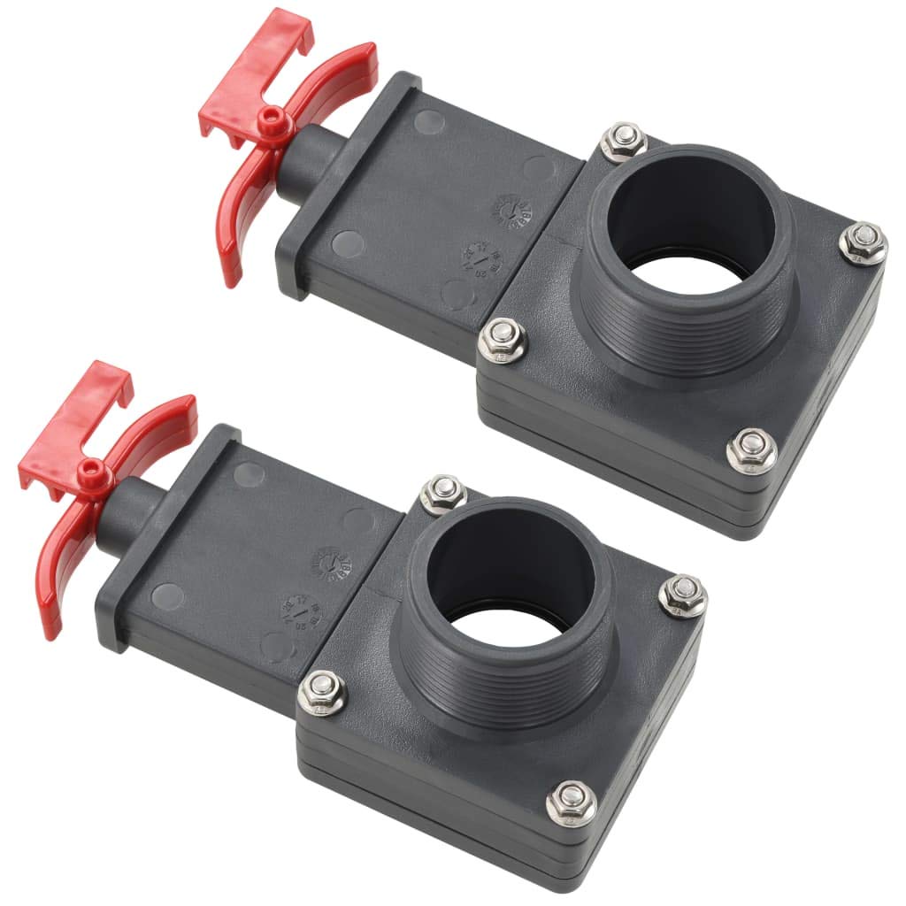 vidaXL Sturdy Chlorine-Resistant 1.5Inch ABS Pool Gate Valve with Locking Clip - Flexible Water Control & Leak-Proof Maintenance, Includes 2 Pool Valves Condition-Used