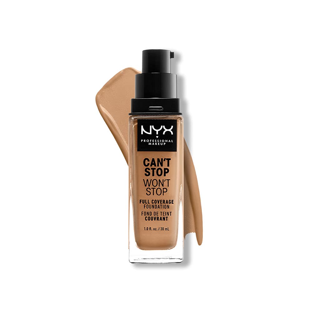 NYX PROFESSIONAL MAKEUP Cant Stop Wont Stop Foundation, 24h Full Coverage Matte Finish - Camel