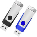 1GB USB 2.0 Flash Drive 2 Pack Wooolken Thumb Drives Jump Pen Drive Memory Stick with LED Light and Lanyards for Storage and Backup(1G  2 Colors: Black Blue)
