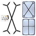 QoeCycth Bed Sheet Holder Straps  2Pcs Adjustable Crisscross Fitted Sheet Band Straps Grippers Suspenders Triangle Elastic Mattress Cover Holder Fasteners for All Bed Sheets  Mattress Covers