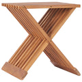 vidaXL Folding Stool - Solid Teak Wood Durable Garden Furniture - Portable, Easy to Store, and Suitable for Outdoor Use, 15.7Inchx12.6Inchx17.7Inch.-Like New Condition-Like New