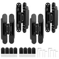 QWORK Adjustable Hidden Door Hinges? Pack 6Inch Zinc Alloy 180-Degree Swing Hinge for Doors Up to 850mm Width & 88 lbs, 0-35mm Thickness Condition-New