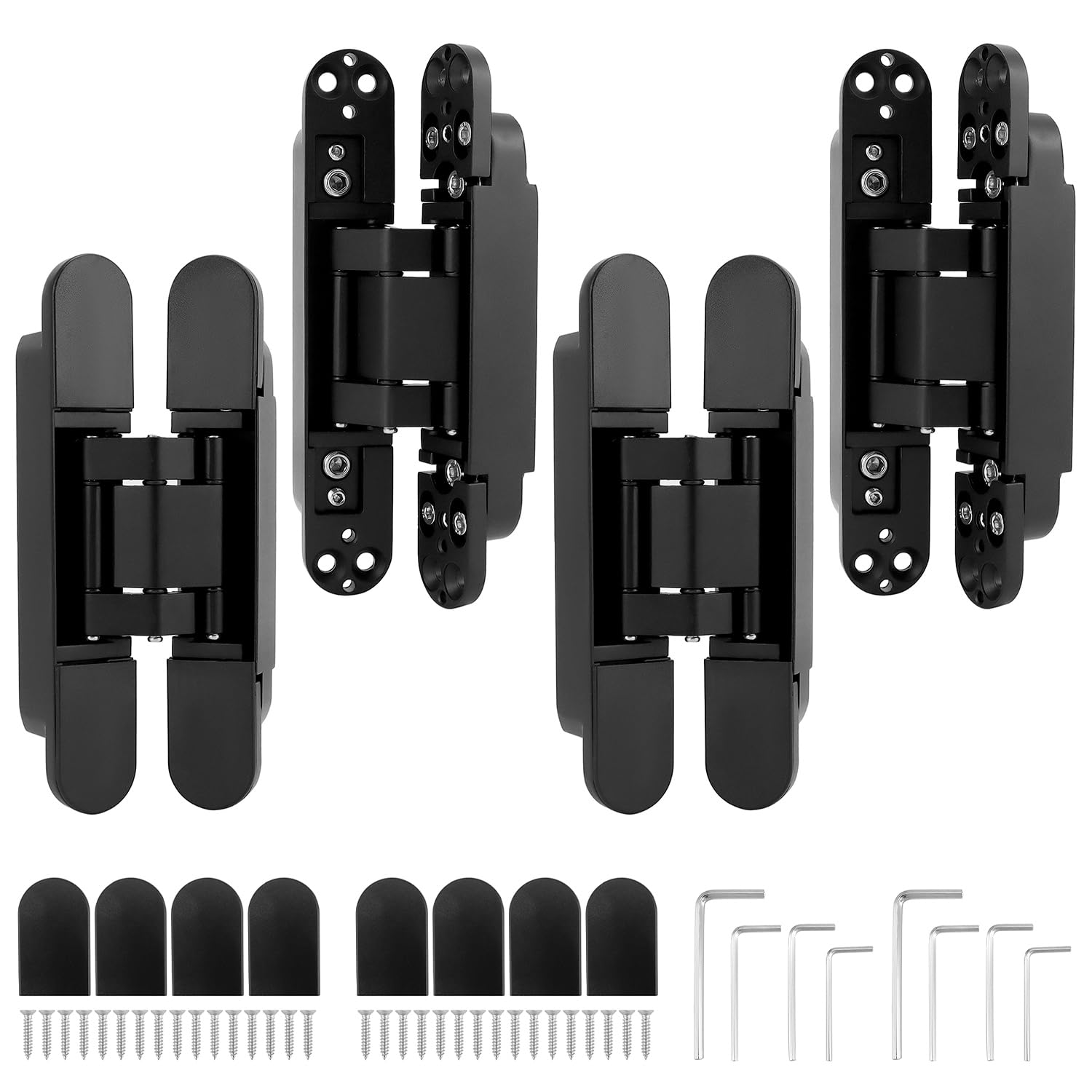 QWORK Adjustable Hidden Door Hinges? Pack 6Inch Zinc Alloy 180-Degree Swing Hinge for Doors Up to 850mm Width & 88 lbs, 0-35mm Thickness Condition-New