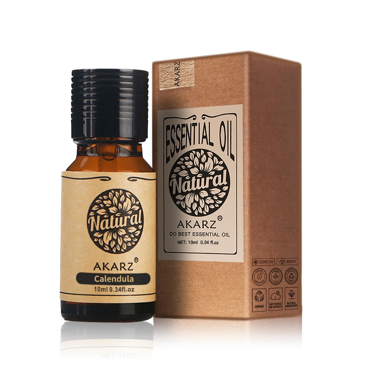 AKARZ Calendula Essential Oil Natural Organic Pure Premium Therapeutic Calendula Oils for Skin Body Hair Care,Diffuser, Candle,Soap,Making, DIY,Massage Aroma 0.34 Fl Oz (10ml)-Like New Condition-Like New