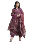 Alvami Womens Anarkali Kurta and Pant Set with Dupatta (Nova_Suit_4XL) Maroon