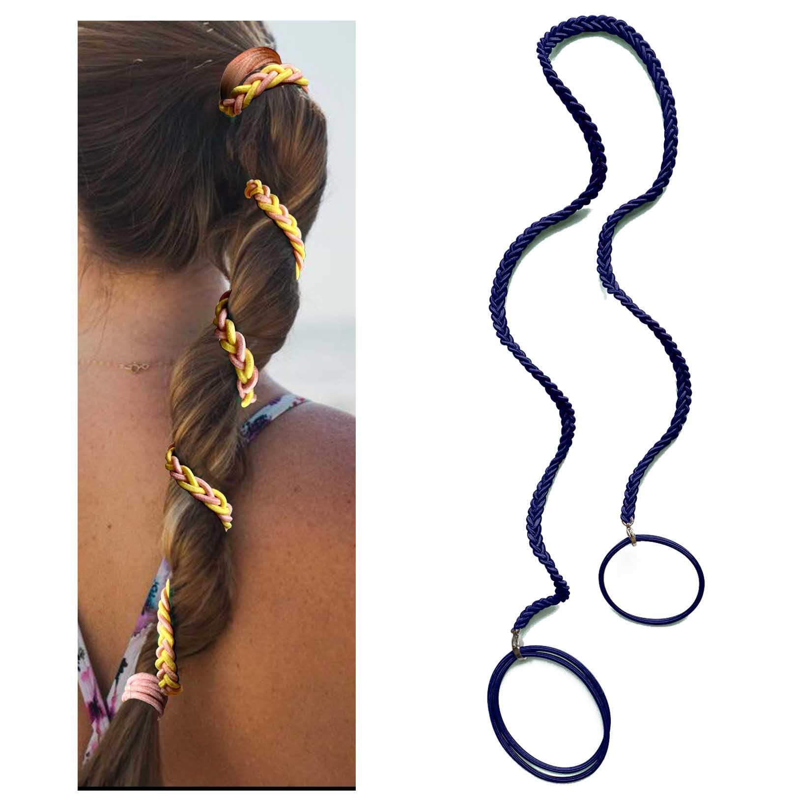 Sports Hair Ties for Women, 25Inch Colorful Braided Pony Tail Wrap for All type Hair for outdoor Condition-New