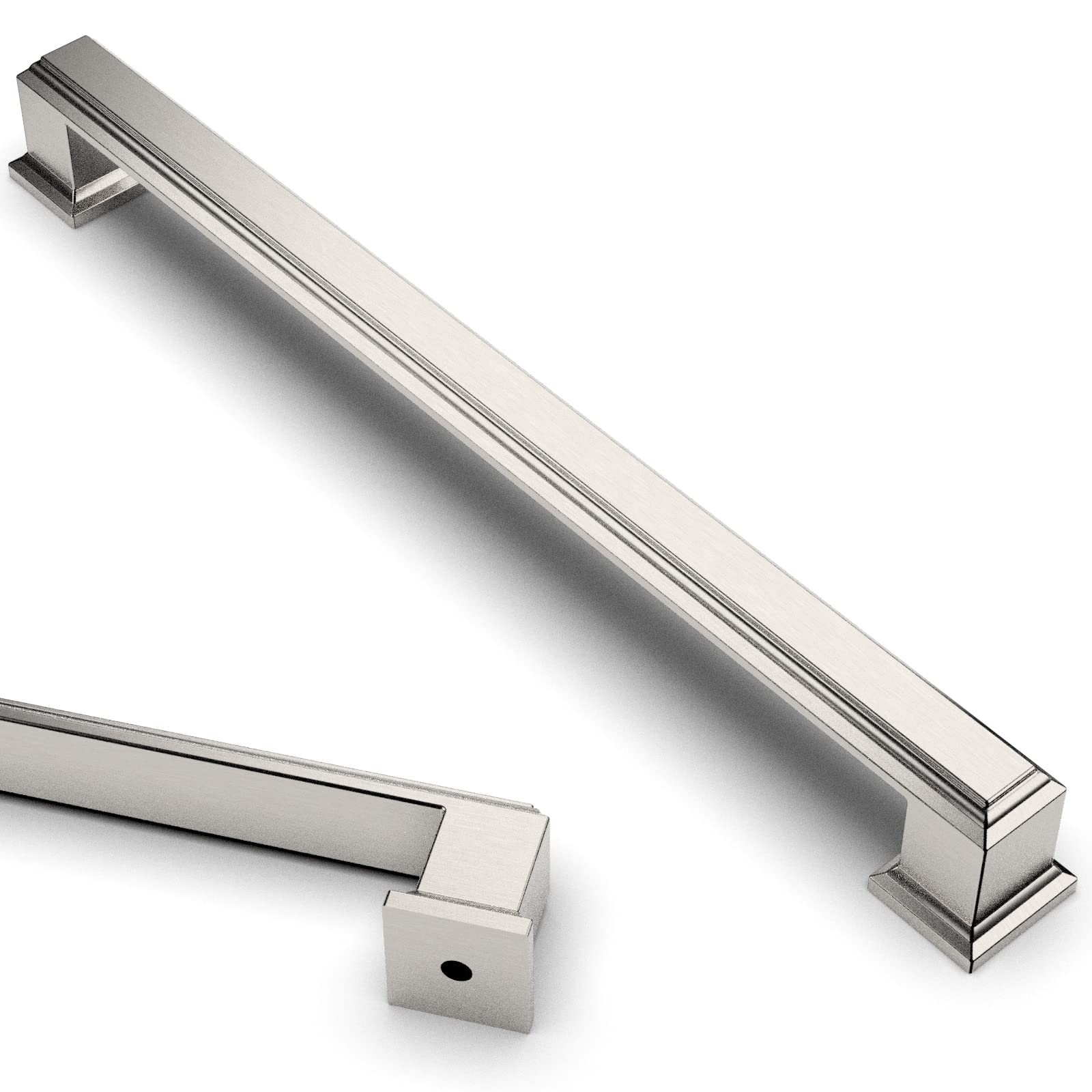 Asidrama 5 Pack 7.5 Inch(192mm) Brushed Satin Nickel Kitchen Cabinet Handles Cabinet Pulls Kitchen Cabinet Hardware for Cupboard Drawer Pulls Condition-New