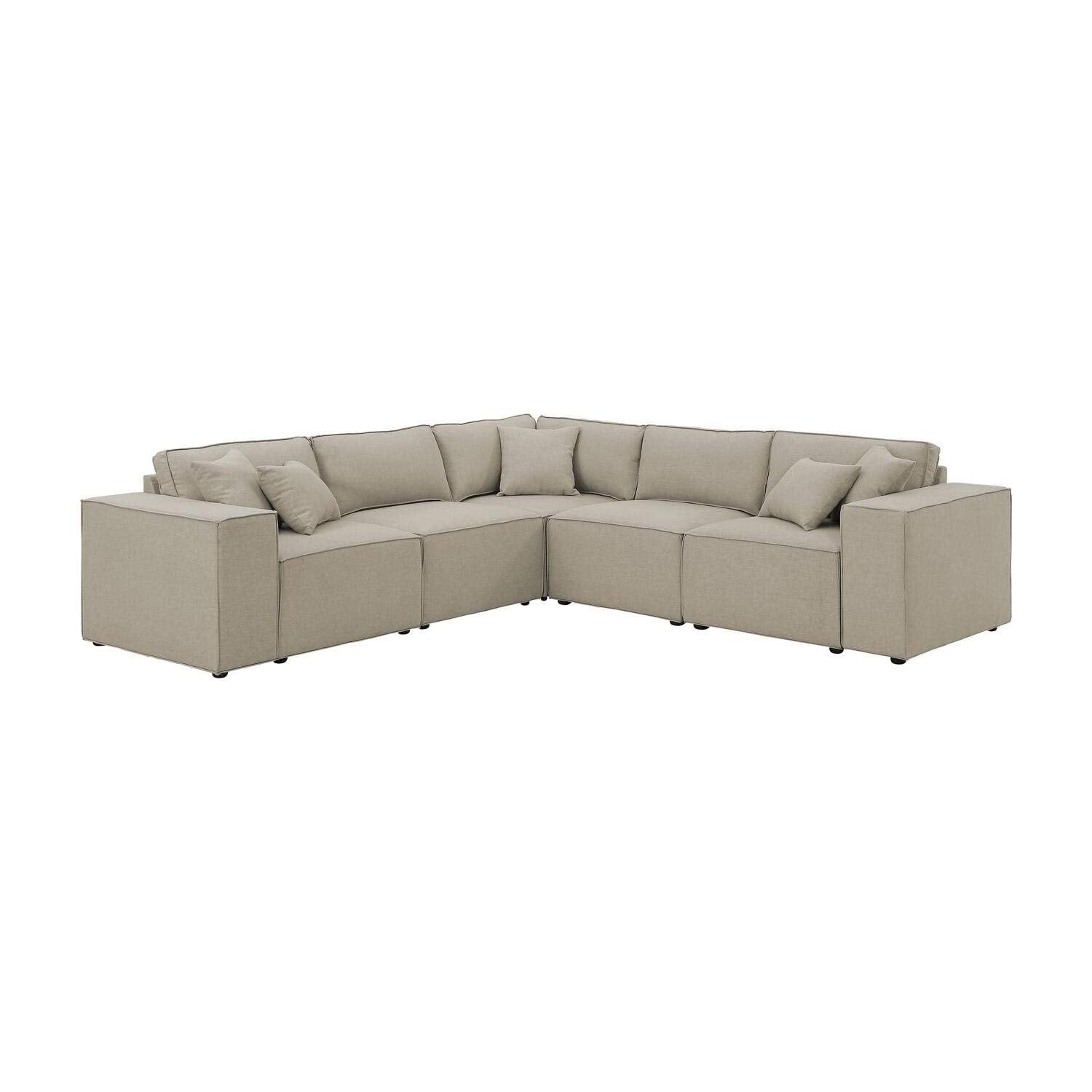 Lilola Home Jenson Modular Sectional Sofa in Beige Linen Condition-Used