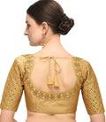 Pujia Mills Womens Embroidery Handwork Sequence Work Necklace Design Readymade Blouse (Gold  32)