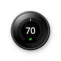 Google Nest Learning Thermostat (3rd Gen) - Smart Wi-Fi Thermostat Display & Mounting Plate Only  Energy-Saving  Compatible with Alexa & Google Assistant  Black