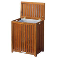 Oceanstar Solid Wood Spa Laundry Hamper 24.75 in high x 20 in Wide x 13.25 in deep, Brown Condition-New