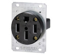 Leviton 279-S00 50 Amp, 125/250V, Nema 14-50R, 3P, 4W, Flush Mounting Receptacle, Straight Blade, Industrial Grade, Grounding, Side Wired, Steel Strap, Black Condition-New
