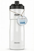 THE CLEAN HYDRATION COMPANY Sports Water Bottle 20oz | Insulated Bike Water Bottle with Easy-Clean Nozzle, Easy Squeeze | Leak-Proof Cycling, Gym & Fitness Bottle | BPA-Free (White)
