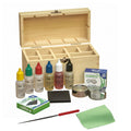 GTE Precious Metal Jewelry Testing Kit Gold Silver Platinum Test Acids Wooden Box 30X Eye Loupe 10K 14K 18K 24K Needle File Cloth Acid