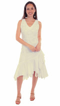 Scully Western Dress Womens Sleeveless Ruffle S Vanilla F0_PSL-271 Condition-New