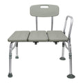 McKesson Transfer Bath Bench with Reversible Back - Aluminum Frame, Removable Arm Rail - Gray, 400 lbs Weight Capacity, 26 in Seat Width, 17 1/2 in to 22 1/2 in Height, 1 Count-Like New Condition-Like New