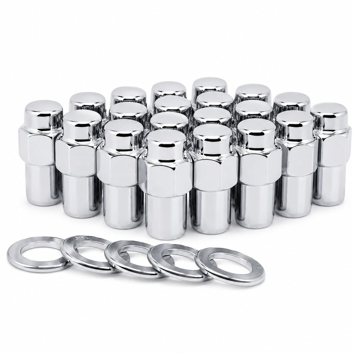Cragar Standard Mag Lug Nut 1/2Inch-20 with Offset Washer Set of 20 Pcs