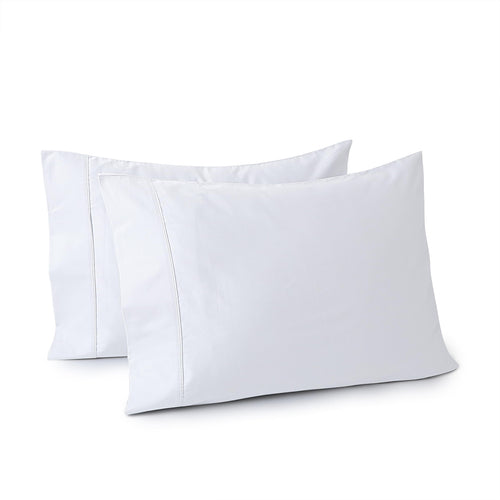 100% Egyptian Cotton Pillow Cases Set of 2 Standard Size 400 Thread Count Cooling Pillowcases Soft and Breathable Pillow Covers with Envelope Closure 20x26 Inches White
