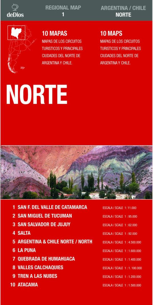 Argentina/Chile Notre (Dedios Argentina Regional Map) (Spanish Edition) (Spanish and English Edition) Condition-New