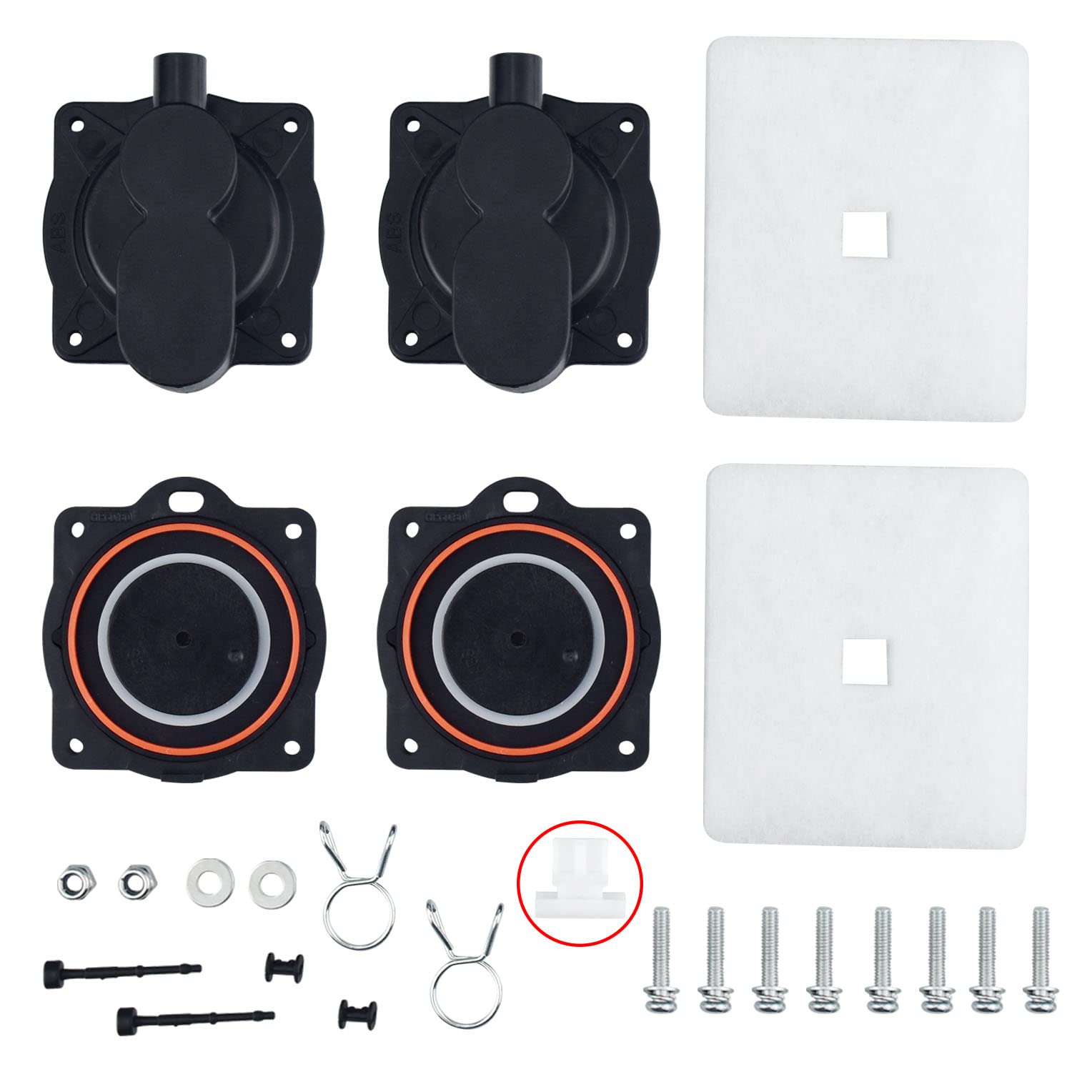 HP60/80 Air Pump Rebuild Complete Kit for Hiblow HP 80  HP 60 Aerators  HP-80-0110  with White Switch