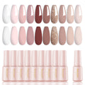 Larvall Beautpal Nude Gel Polish 10 Pcs All Seasons Skin Tones Gel Nail Polish Nude Pink Neutral UV Gel Polish Nail Set Salon DIY Manicure Gift Set Condition-New