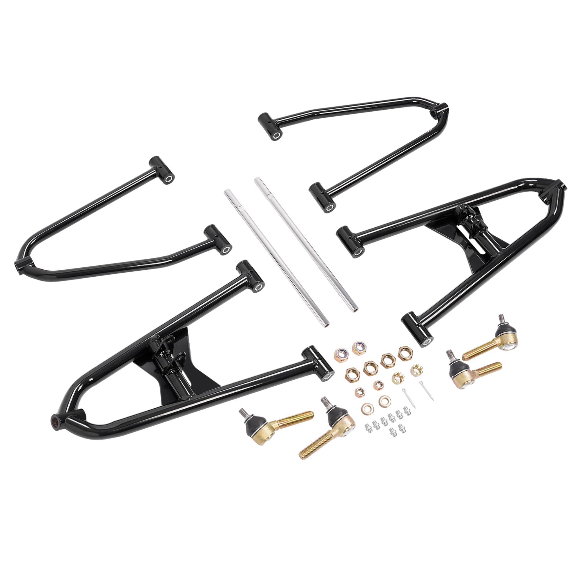 KUAFU Front A Arm Compatible with 2005-2008 Kawasaki KFX400/ Suzuki Quadsport Z400 LTZ 400 Adjustable Arms Suspension Black&Silvery