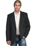 Scully Mens Floral Embroidered Western Jacket Big and Tall - P-733X-BLK 50 LNG