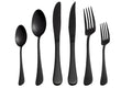 Selafun 24 Piece Matte Black Flatware Set.Stainless Steel Matte Black Silverware Set Titanium Plating Tableware Cutlery Set. Utensil Set for Kitchens. Dishwasher Safe(Service for 4)