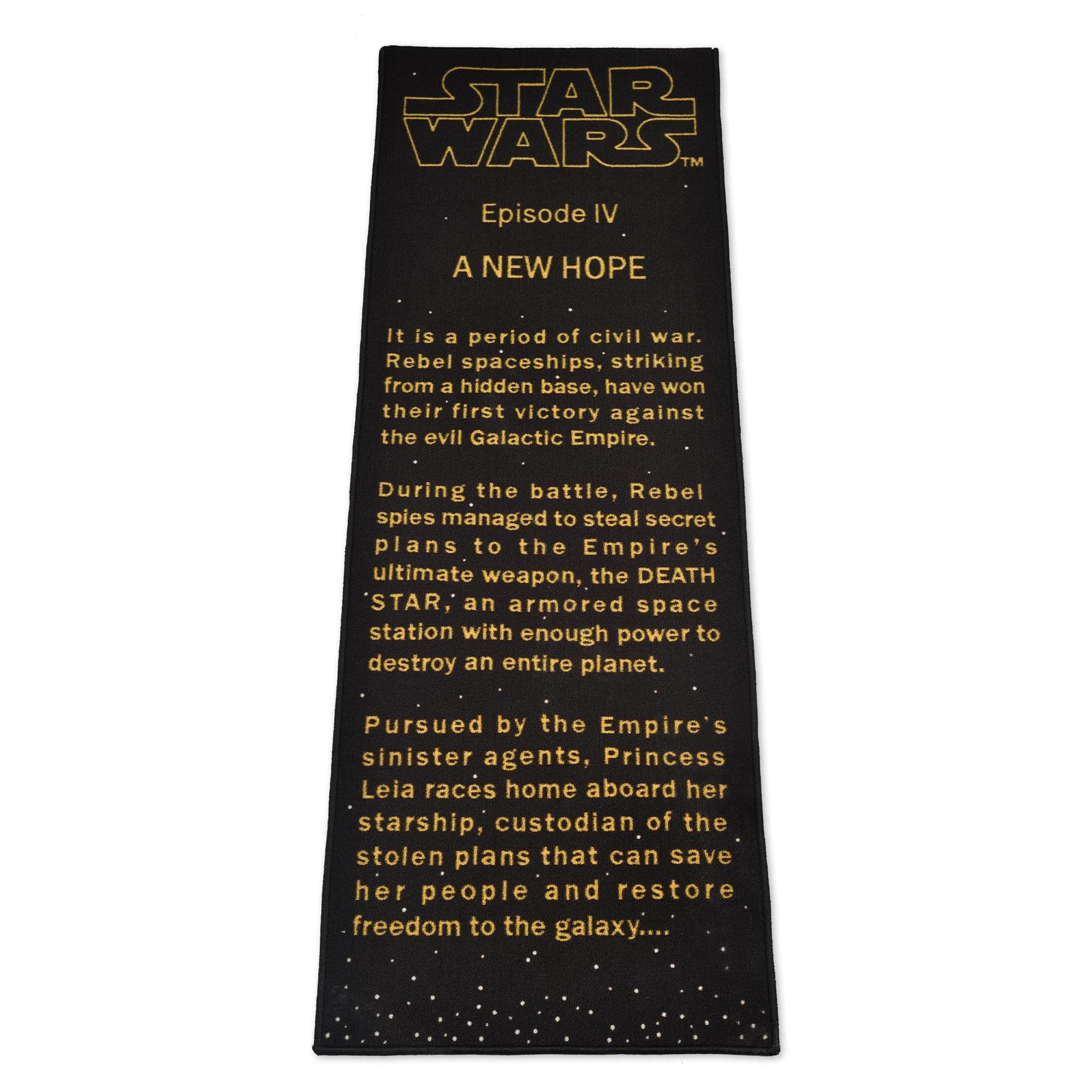 Ukonic Star Wars: A New Hope Title Crawl Printed Area Rug | Indoor Floor Mat, Accent Rugs for Living Room and Bedroom, Home Decor for Kids Playroom | Lucasfilm Gifts and Collectibles | 26 x 77 Inches