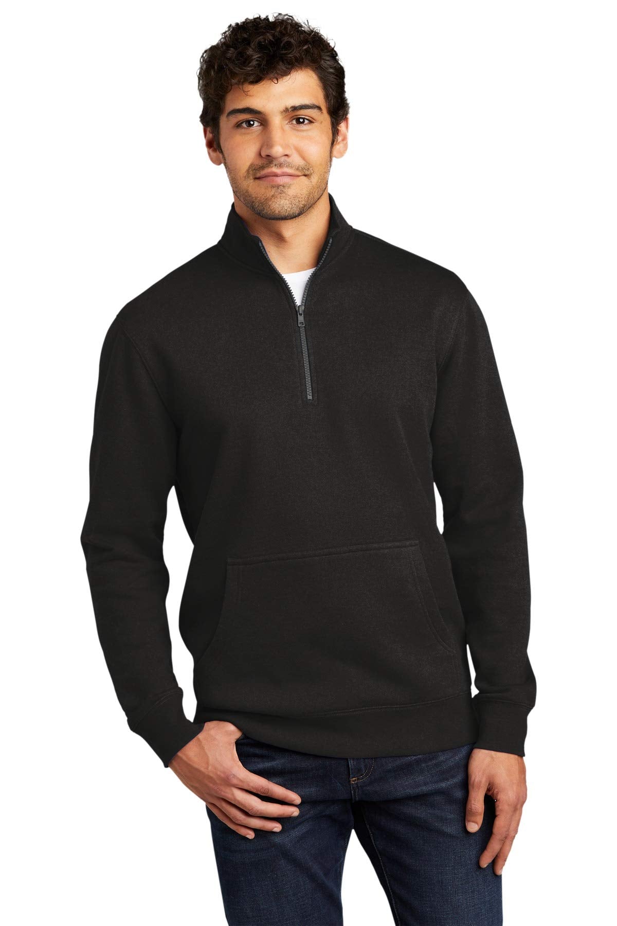 District V.I.T. Fleece 1/4-Zip Unisex Sweatshirt for Men & Women L Black