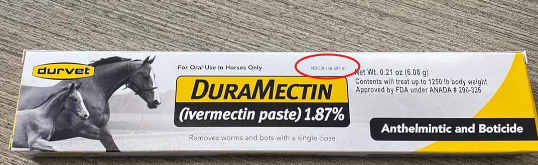 durvet Duramectin Ivermectin Paste 1.87% for Horses, 0.21 oz (Pack of 2) Condition-New