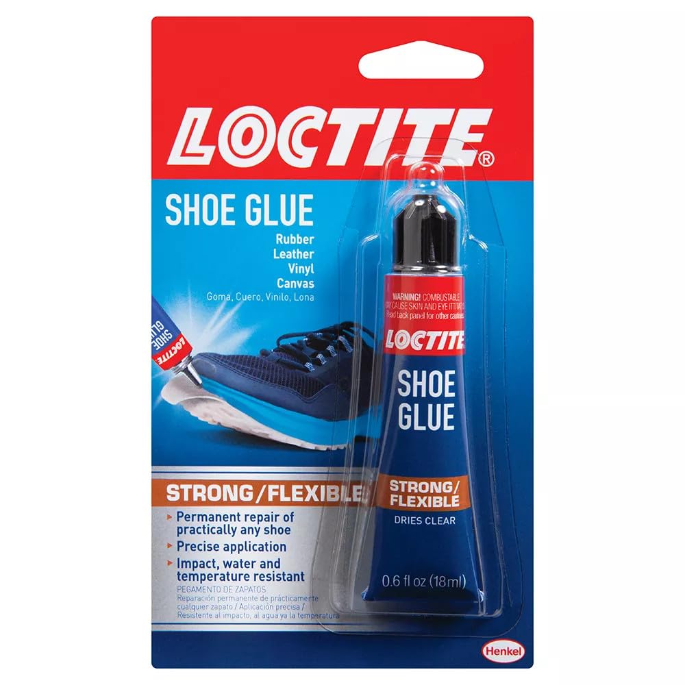 Loctite Shoe Glue, Strong and Flexible, Clear, 0.6 fl oz Tube, 1 Pack