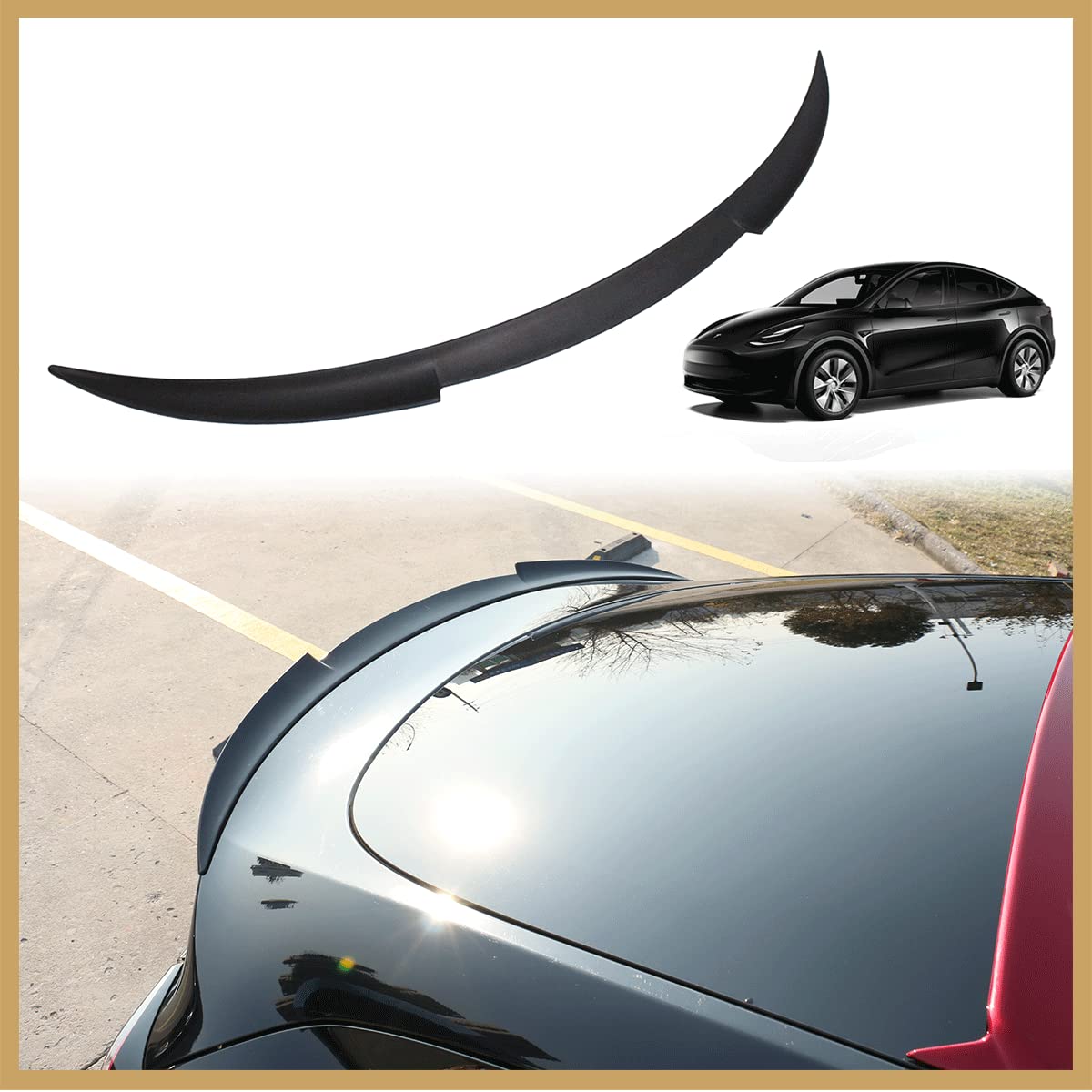 AOSKonology BestEvMod for Tesla Model Y Rear Spoiler Wings ABS for 2020-2024 Tesla Model Y Trunk Lip Tail Wing Rear Trunk Lid (V2 Duckbill Spoiler, Matte Black) Condition-New