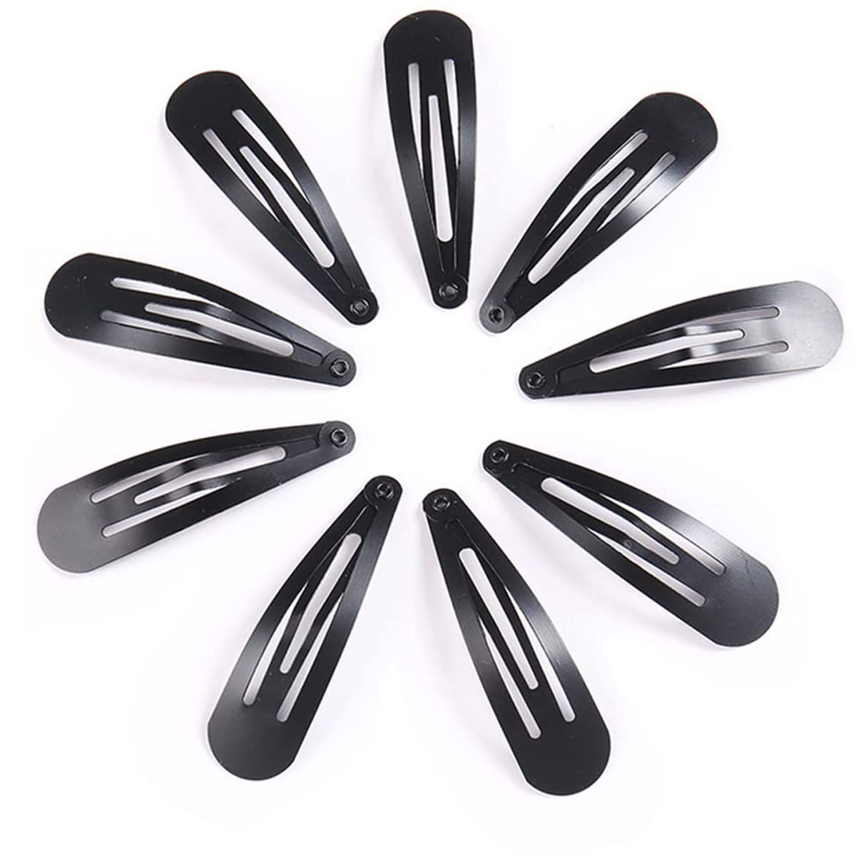 12 Pieces Snap Hair Clips for Women  Hair Barrettes 2 Inch Metal Black Hair Clip for Girls Kids Teens Hair Accessories