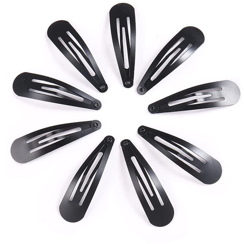 12 Pieces Snap Hair Clips for Women  Hair Barrettes 2 Inch Metal Black Hair Clip for Girls Kids Teens Hair Accessories