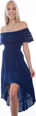 Scully Western Dress Womens Off Shoulder Hi-Lo XL Royal F0_PSL-266 Condition-New