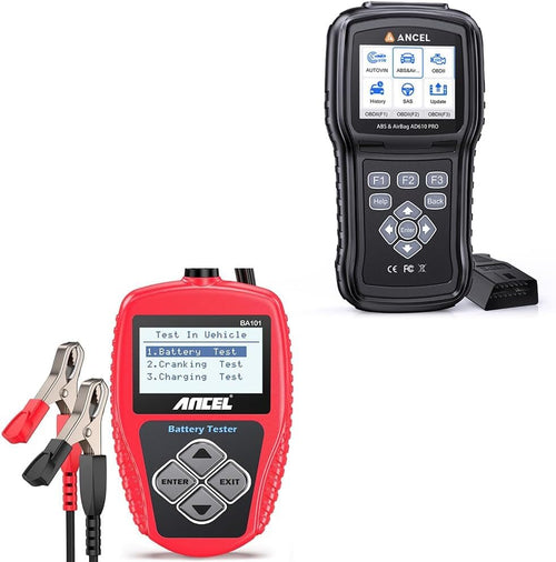 ANCEL AD610 PRO ABS SRS OBD2 Scanner, ABS Bleeding Scanner with BA101 Professional 12V Battery Tester-Like New Condition-Like New