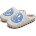 kissxiaoya Smile Face Slippers Women/Men,Retro Soft Plush Lightweight Smiley Face House Slippers,Indoor Outdoor Cozy Trendy Slip-On Slipper (7.5-8.5 Women/7-8 Men,White-Blue Smile,numeric_7_point_5) Condition-New