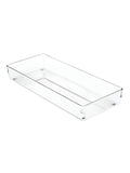 iDesign Linus Plastic Kitchen Drawer Organizer for Silverware, Spatulas, Cutlery, Gadgets, Office Supplies, Cosmetics, 6 x 15 x 2 - Clear