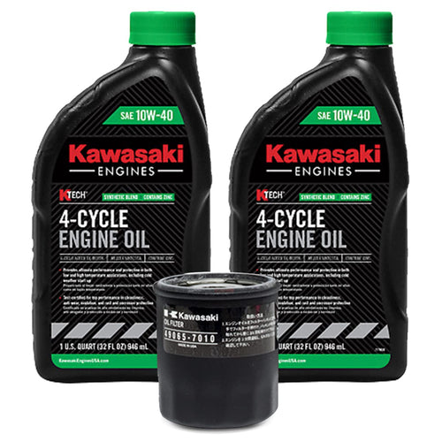 10W-40 Kawasaki Oil Change Kit  (1) 49065-7010 Oil Filter & (2) 99969-6296 Quarts Of Oil