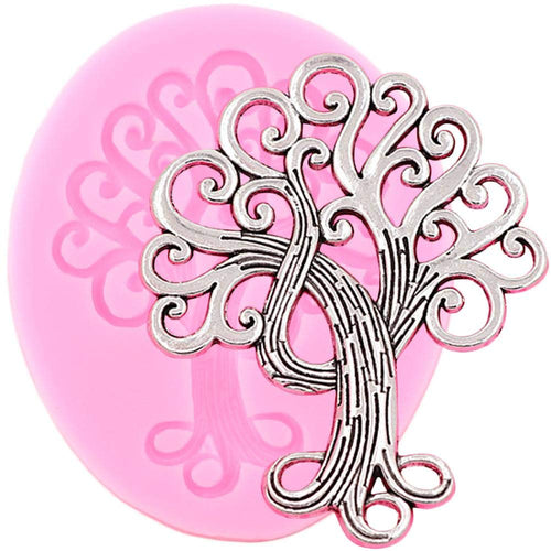 1pc Life Tree Embellishment Silicone Mold for DIY Soap Mould Gum Paste Candy Chocolate Fondant Mold Handmade Cupcake Cake Topper Decoration Pudding Ice Cube Crystal Jelly Shots Desserts