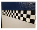Checkered Flag Cars Wallpaper Border-4.5 Inch (Black Edge) Condition-New