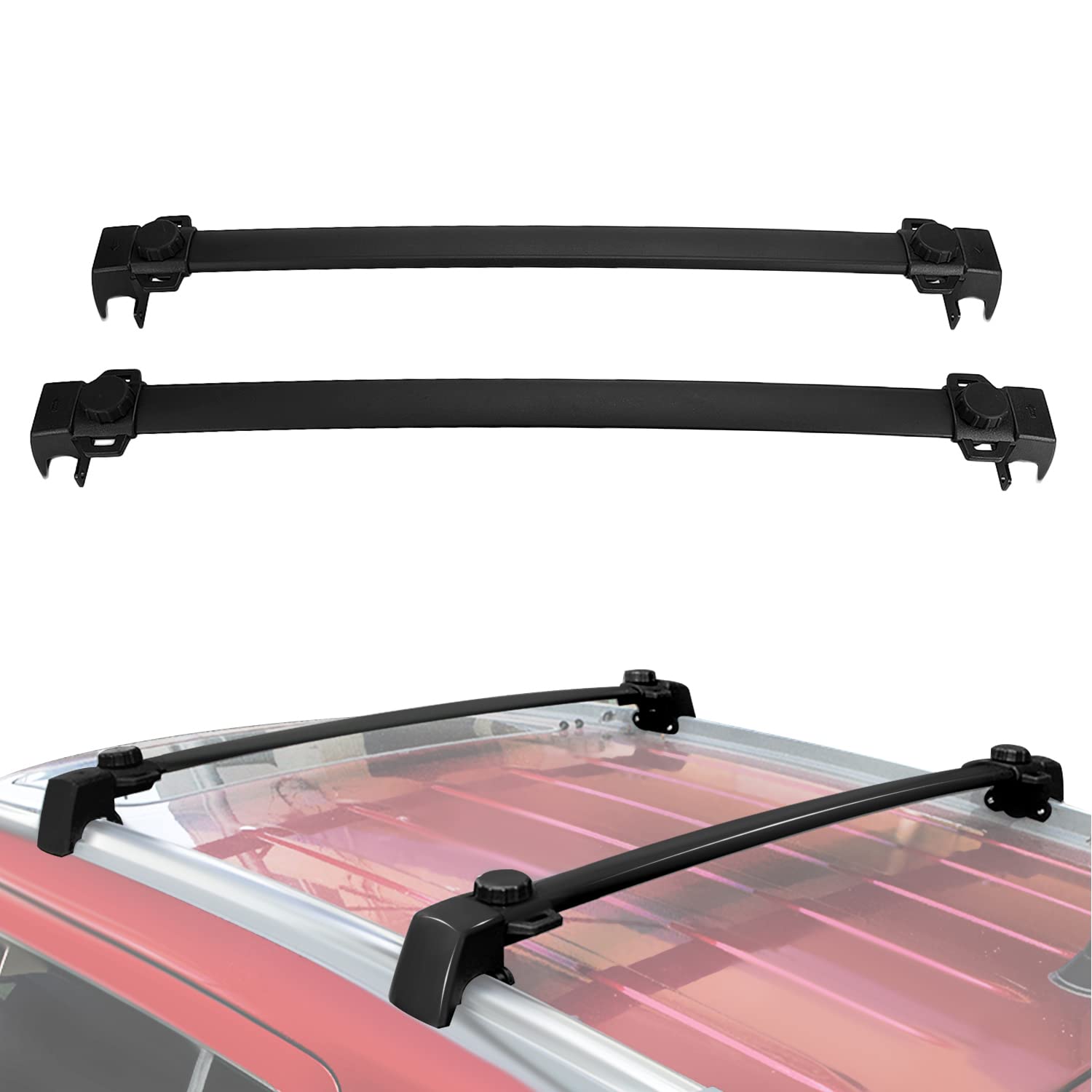 AUXMART Roof Rack Cross Bars for Jeep Compass MK (Old Body Style) 2011 2012 2013 2014 2015 2016, Rooftop Luggage Rack, Cargo Carrier Bars-Like New Condition-Like New