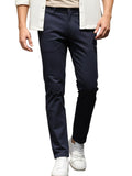 Urbano Fashion MenS Dark Blue Cotton Light Weight Non-Stretch Slim Fit Casual Trousers (Epnchino-22-Navy-34)