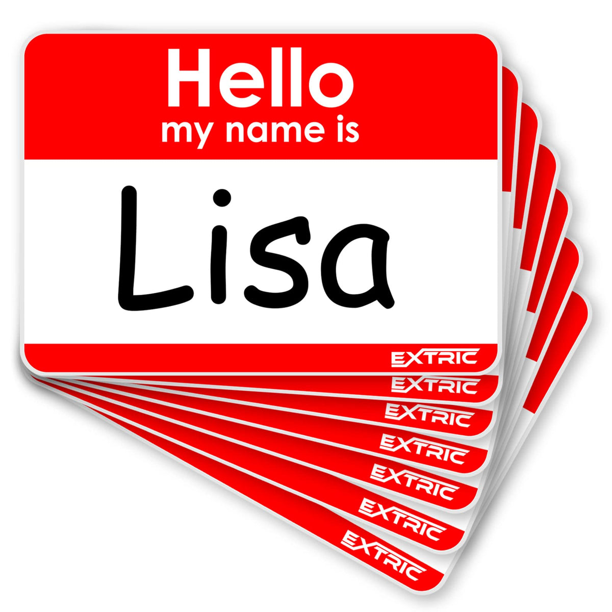 100 Count Name Tags | Hello My Name is Stickers | Red Name Tag Stickers  2.25 x 3.5 Name Tag