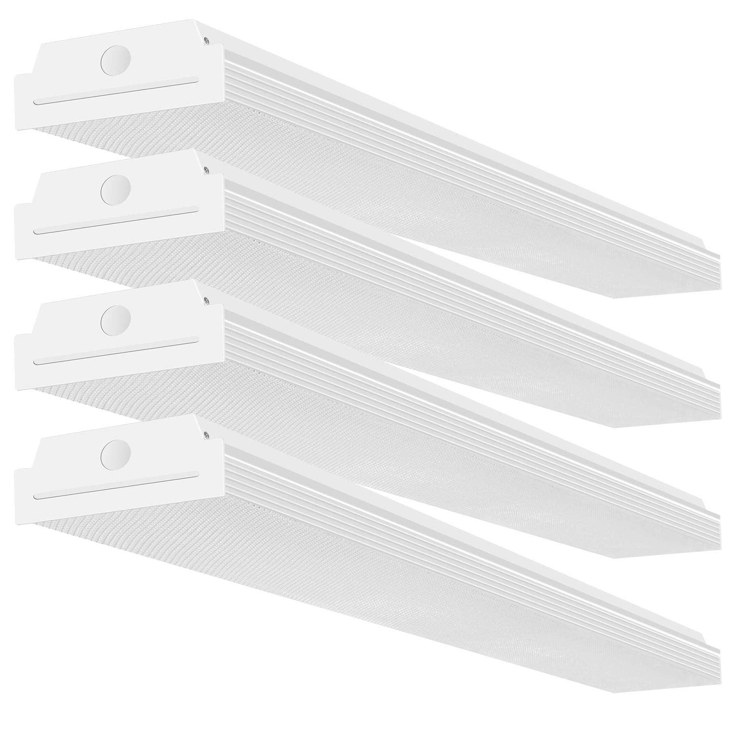 FAITHSAIL 4FT LED Wraparound 40W Wrap Light, 4400lm, 4000K Neutral White, 4 Foot Shop Lights for Garage, 48 Inch LED Light Fixtures, Fluorescent Tube Replacement, 4 Pack Condition-New