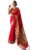 SGF11 Women's Kanjivaram Soft Silk Saree With Blouse Piece 6.3metres (Red) Condition-New